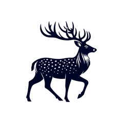 Vector Deer silhouette design illustration template