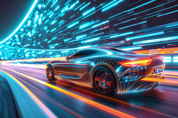 games, virtual space, digital, sports car, dimension, simulation, future, dimension, data, tunnel, multiverse,