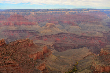 Hazy Sky Day At The Grand Canyon Arizona