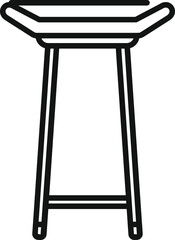 Simple line icon of a tall chair, a piece of furniture used in home interior design
