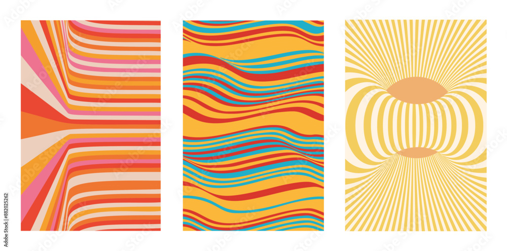 Aufkleber optical illusion lines y2k background. abstract 3d poster. y2k poster with abstract pattern.