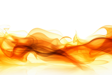 High-energy flames in motion Isolated on white background