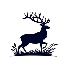 Vector Deer silhouette design illustration template