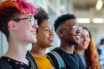 Fototapeta premium AI Image. Group of diverse student at the university