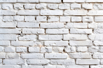 Fototapeta premium Close-up of a white brick wall with a textured surface, showcasing an urban and rustic feel suitable for backgrounds or structural themes.
