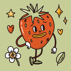 vector retro characters set