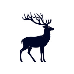 Vector Deer silhouette design illustration template