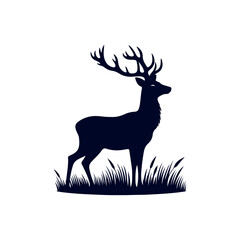 Vector Deer silhouette design illustration template