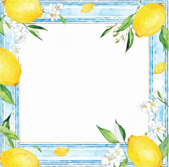 vector frame with lemons and lemon