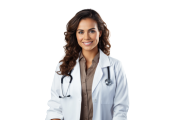 Smiling female doctor Demonstrates trustworthiness and professionalism, paying attention to lighting, color, brightness, and composition in a timely manner.