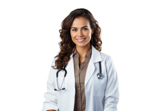 Smiling female doctor Demonstrates trustworthiness and professionalism, paying attention to lighting, color, brightness, and composition in a timely manner.
