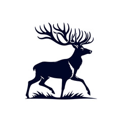 Vector Deer silhouette design illustration template