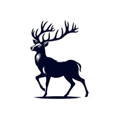 Vector Deer silhouette design illustration template
