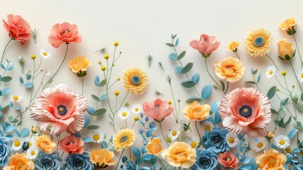 A Delicate Arrangement of Paper Flowers