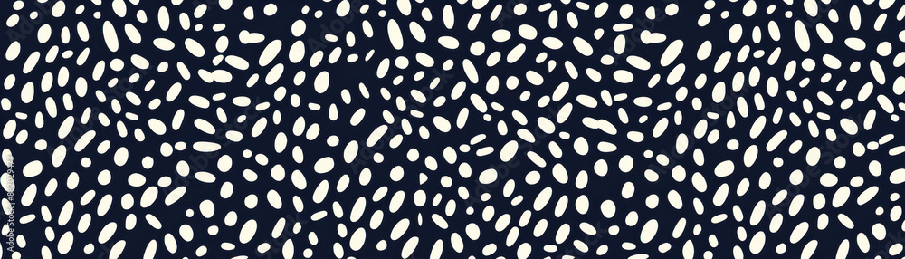 Poster pattern with abstract white shapes on a dark blue background, creating a modern and stylish design f