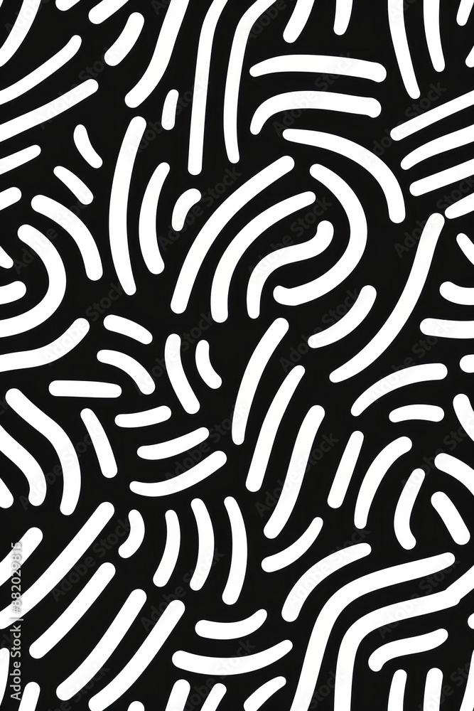 Poster abstract black and white graphic pattern with wavy lines. modern geometric background design with bo