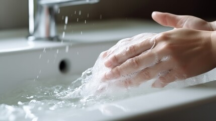 Fototapeta premium Washing Hands for Cleaning Hygiene and Health for Safety of Immune System from Germs