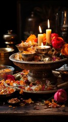 Fototapeta premium Vibrant and Colorful Happy Diwali Night The Festival of Light