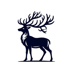 Vector Deer silhouette design illustration template