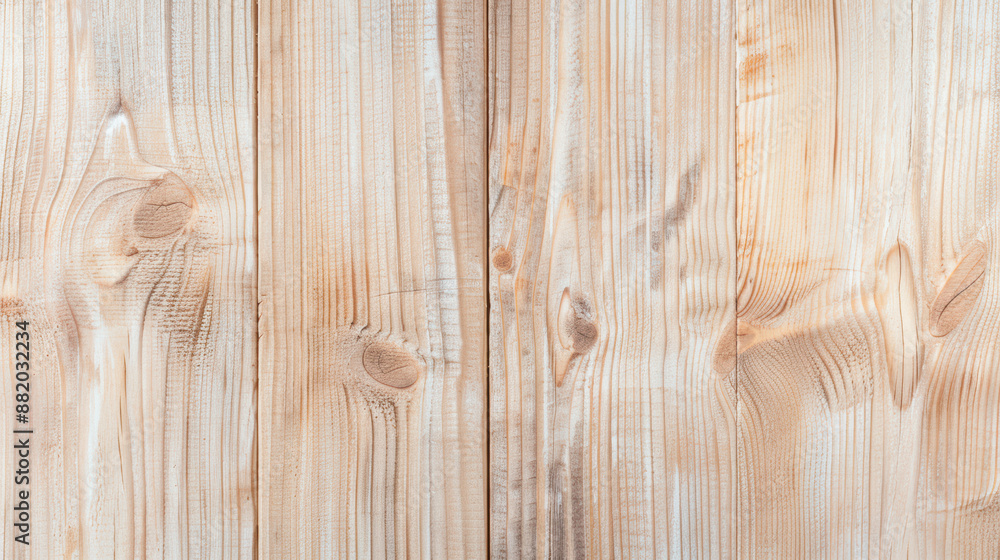 Poster close-up of a light wooden texture with visible knots and grain patterns, offering a natural and rus