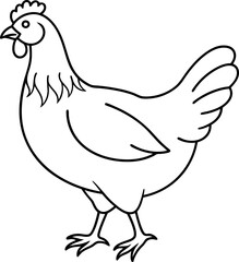 hen silhouette illustration Design on a white background