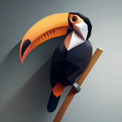 Obraz premium 3D toucan vector image,very artistic fashion