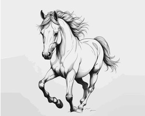 horse line drawing