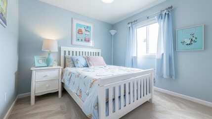 Interior photography of a stylish little girl's bedroom