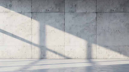 Minimalistic concrete wall background with shadows, perfect for modern designs, advertisements, and social media posts. Clean and contemporary setting.