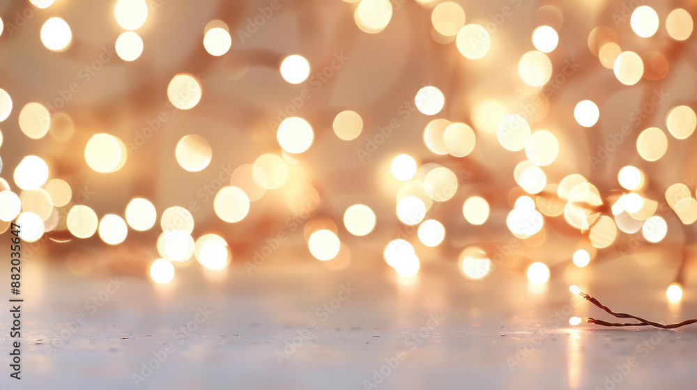 Poster warm bokeh light background with soft glowing circles creating a festive and dreamy atmosphere. perf