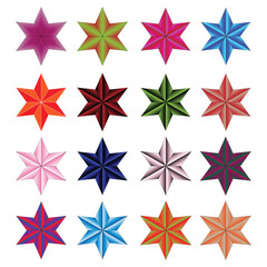 gradient color and star shape design set for graphics designer 