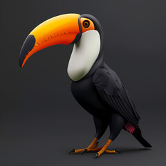 Naklejka premium 3D toucan vector image,very artistic fashion