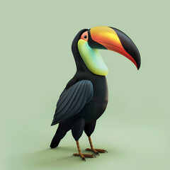Naklejka premium 3D toucan vector image,very artistic fashion