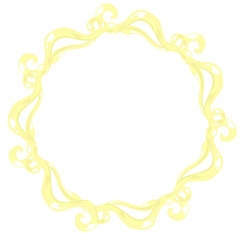 アンティーク風装飾円形ゴールドフレーム♪PNG