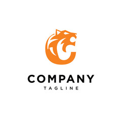 Obraz premium Letter C Tiger Head Logo Icon Vector Template
