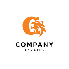 Fototapeta premium Letter G Tiger Head Logo Icon Vector Template