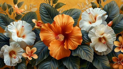 Fototapeta premium Tropical Hibiscus Flowers