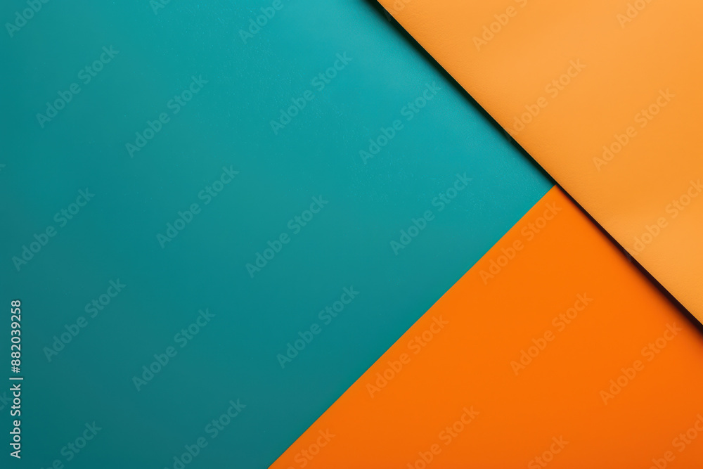 Poster abstract geometric background with vibrant turquoise and orange colors creating a dynamic and modern