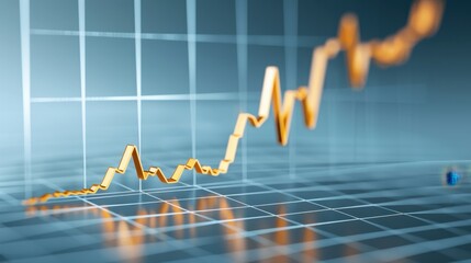 A graph with a yellow line that is rising