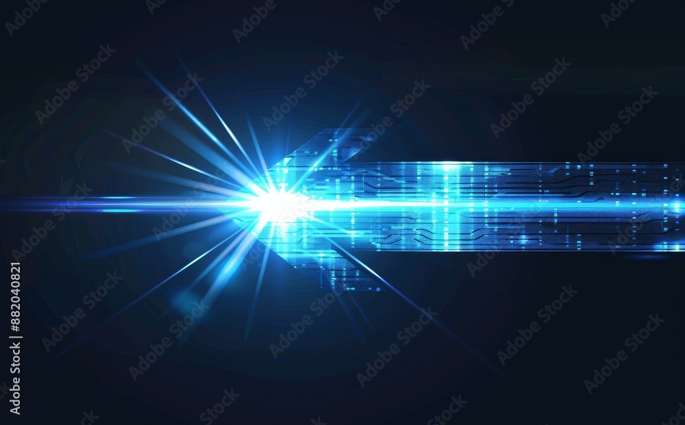 Poster abstract arrow symbol representing forward speed in technology innovation