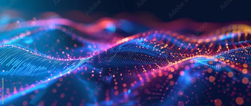 Poster the background of this abstract is dark blue with colorful circular lines