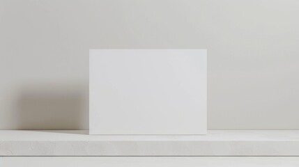 Blank Card on a White Shelf