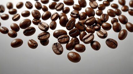 coffee beans on a grey background