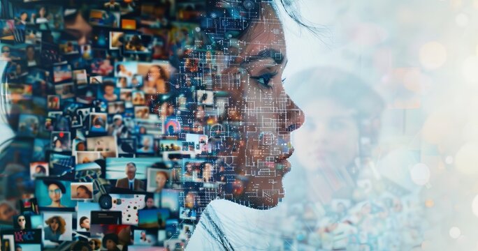 The creative ideas and knowledge of the person in a social network. Lots of images are overlapped between the profiles of african american girls.