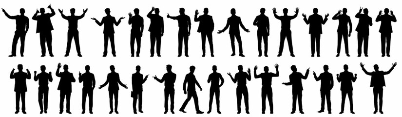 silhouettes of people working group of business people vector illustration on isolated white background.