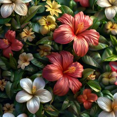 Fototapeta premium Tropical Flower Bouquet - Digital Art