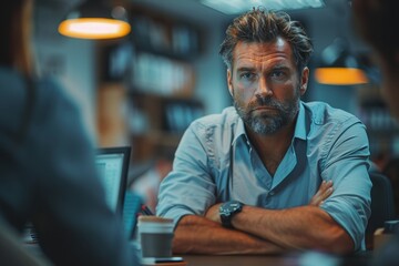 Fototapeta premium employee termination, male employee in modern office
