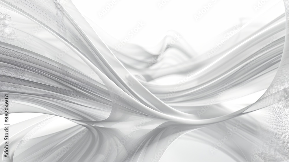Poster a white abstract background with fractal graphics. a three-dimensional arrangement of glowing lines 