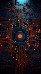 Fototapeta premium digital cyberpunk circuits pattern graphics poster mobile phone background