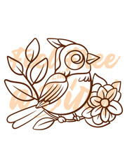 little bird vector with text feel free as a bird in transparent background
